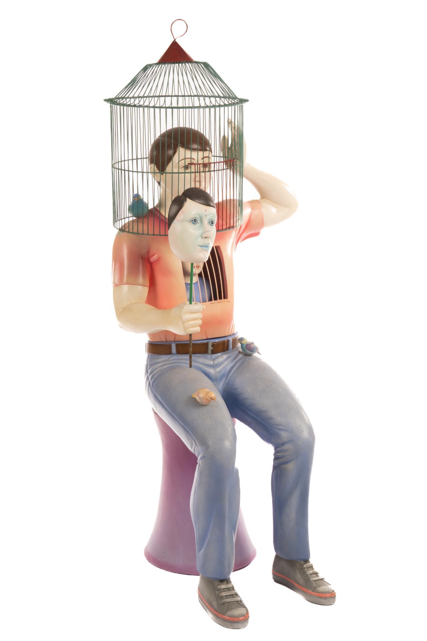 Sergio Bustamante (b.1949, MEX), Boy in Birdcage (1 of 5)