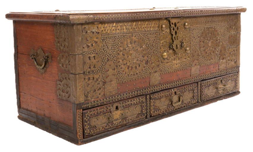 19th C. Zanzibar Dowry Chest (0306) on Aug 06, 2022 Vogt Auction