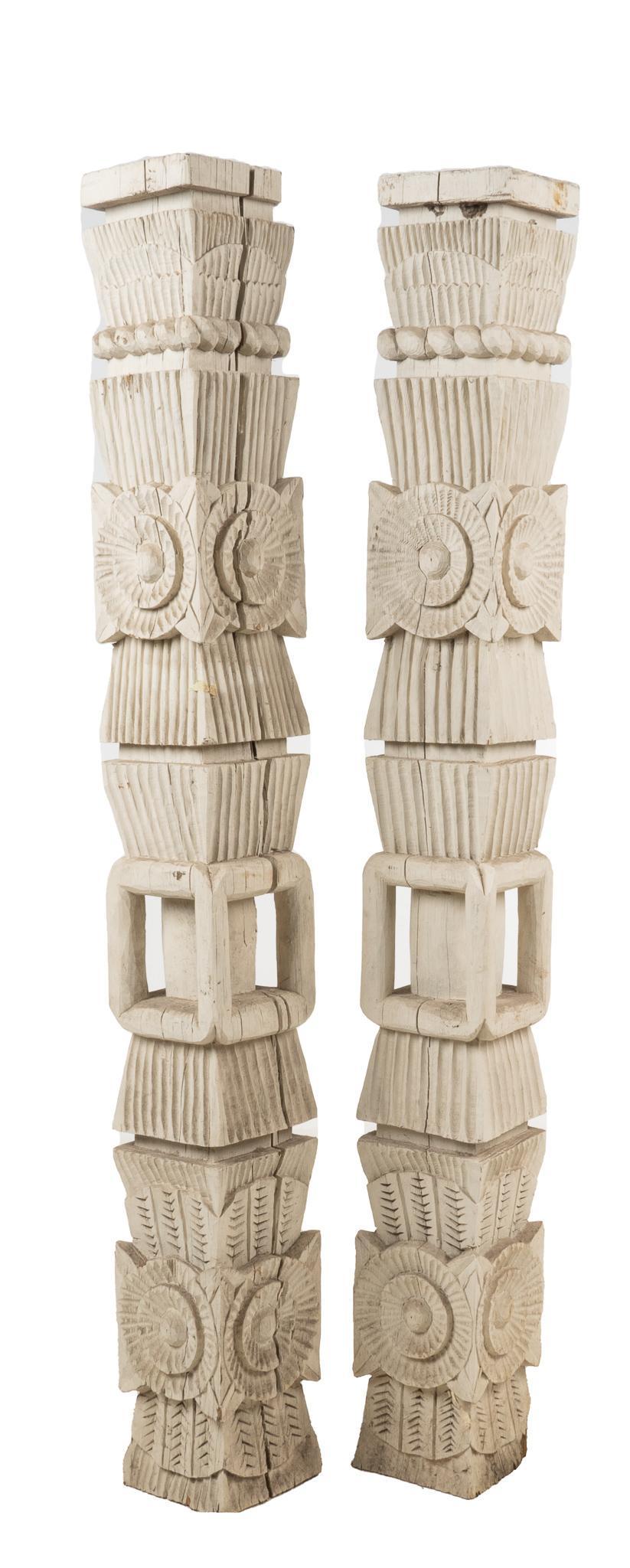 Pair of Carved Architectural Columns (1 of 4)