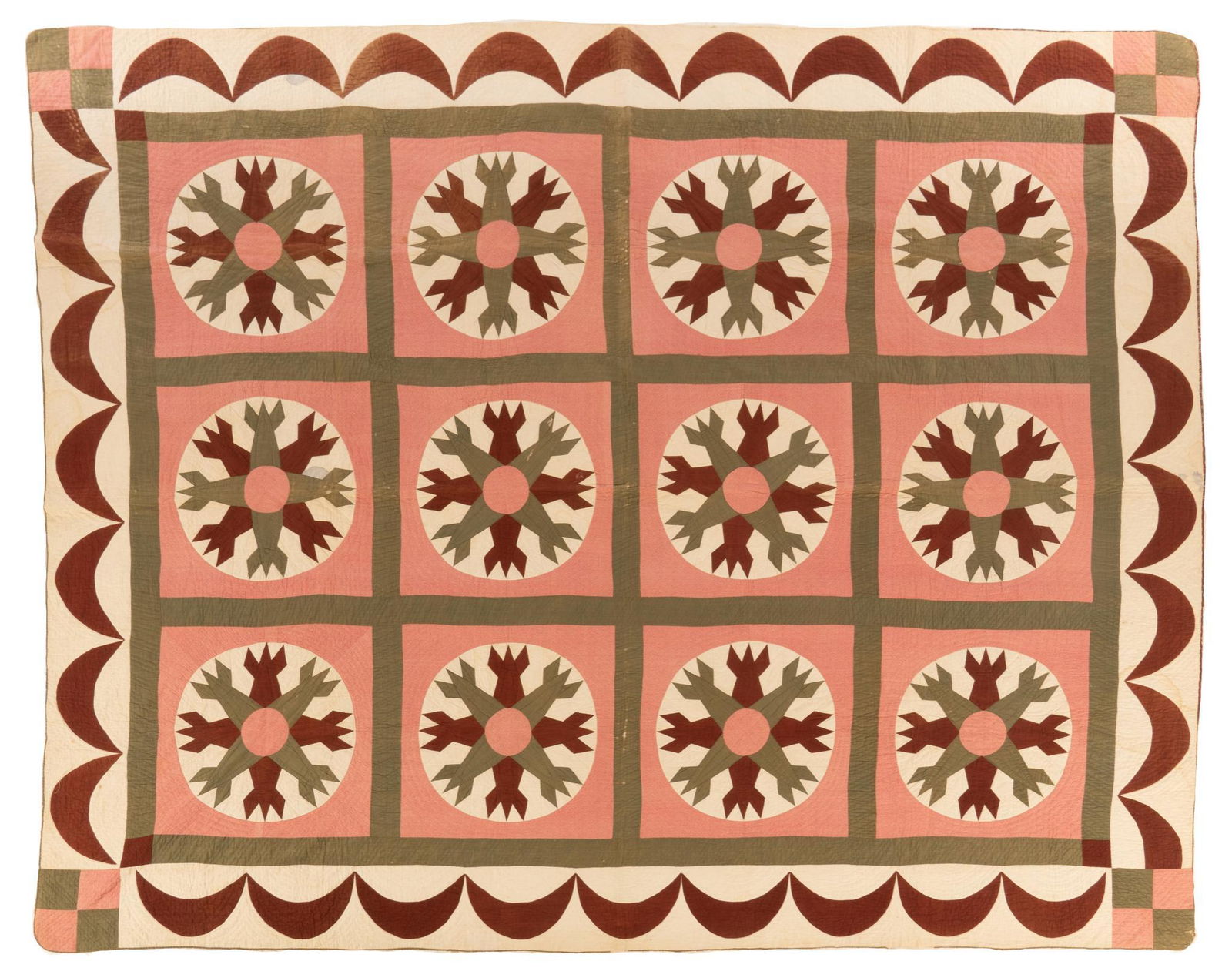 Antique Flower Patchwork Quilt (1 of 3)
