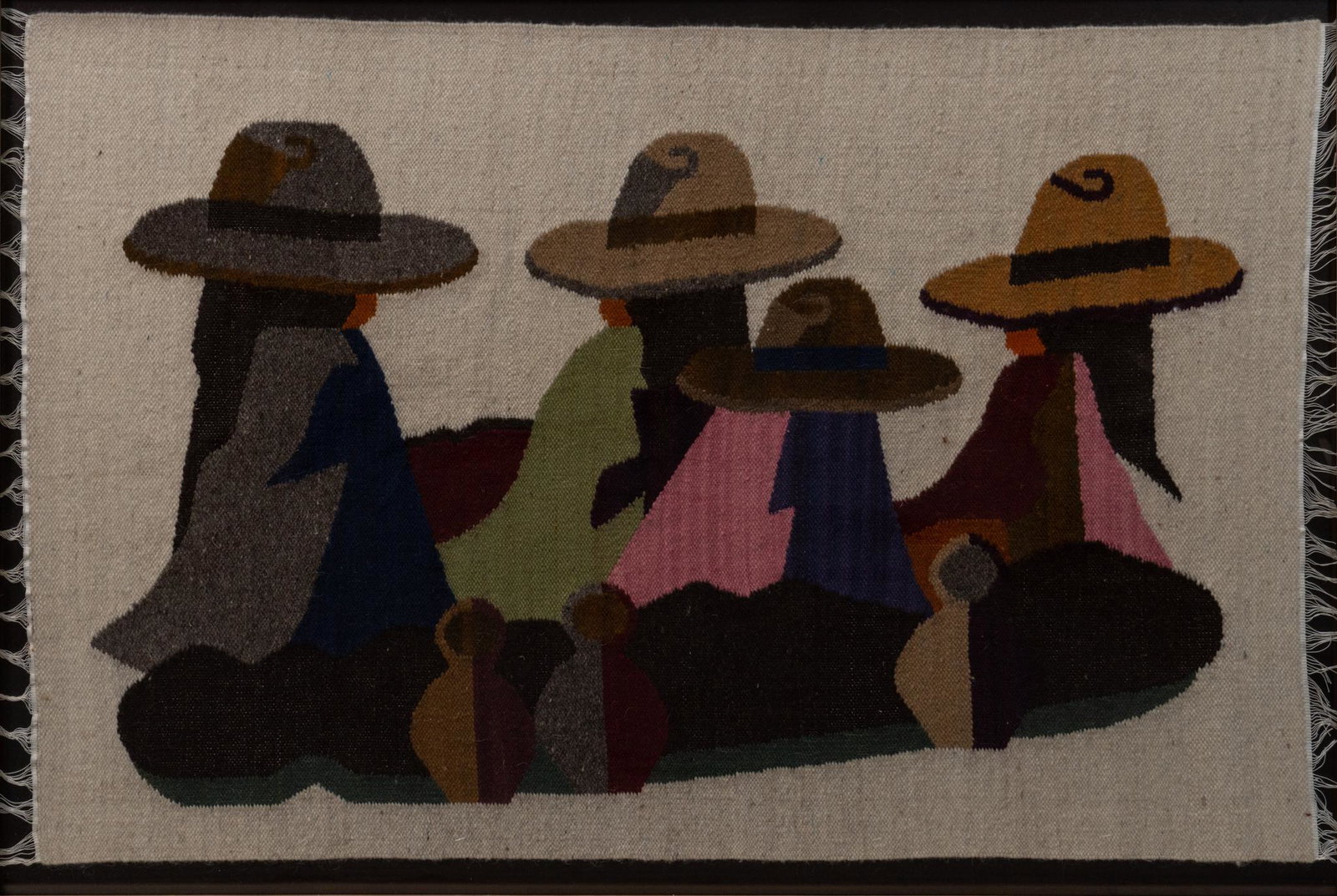 Woven Textile, Family: Woven Textile, Family, wool, sight: 39.5 x 26.5", frame: 42 x 38" Provenance: A San Antonio, Texas collection We happily provide seamless shipping services on everything we sell. Please email 