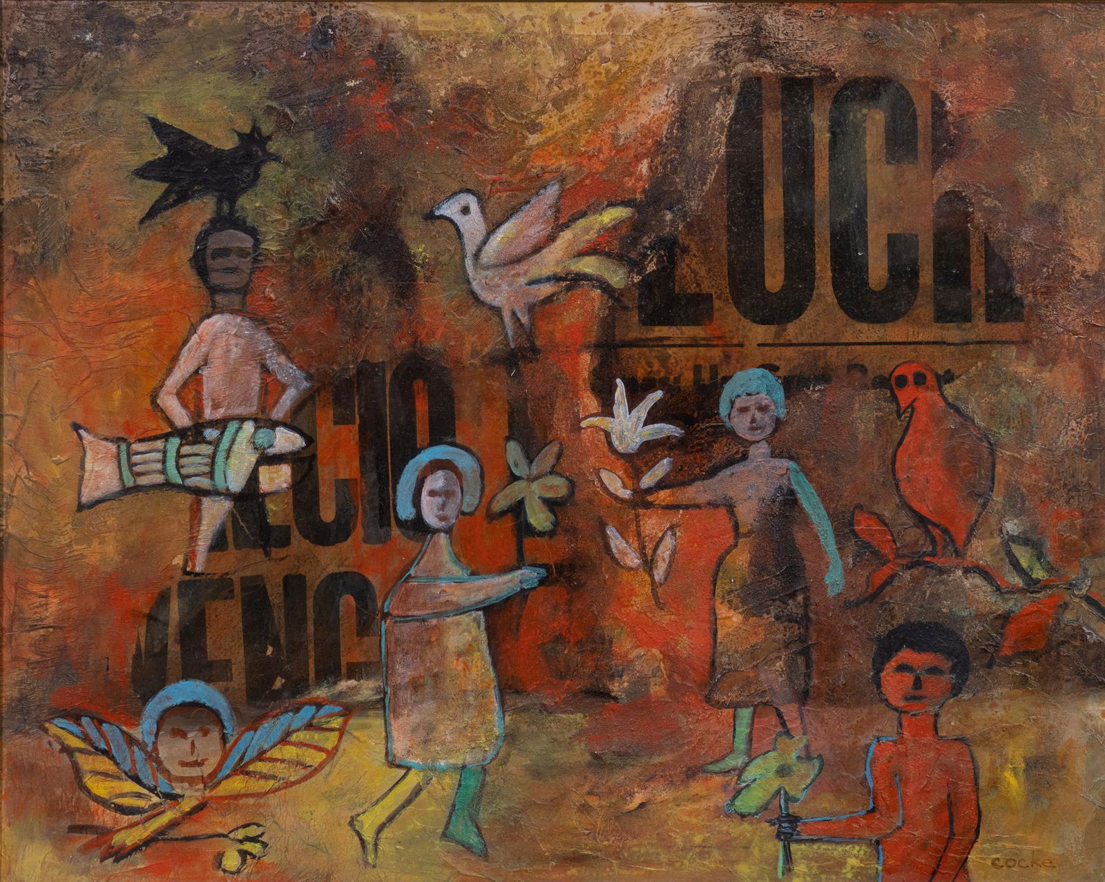 Mildred Cocke, "Fiesta": Mildred Cocke, "Fiesta", oil on board, sight: 24 x 30", frame: 28 x 34" Provenance: A San Antonio, Texas collection We happily provide seamless shipping services on everything we sell. Please email