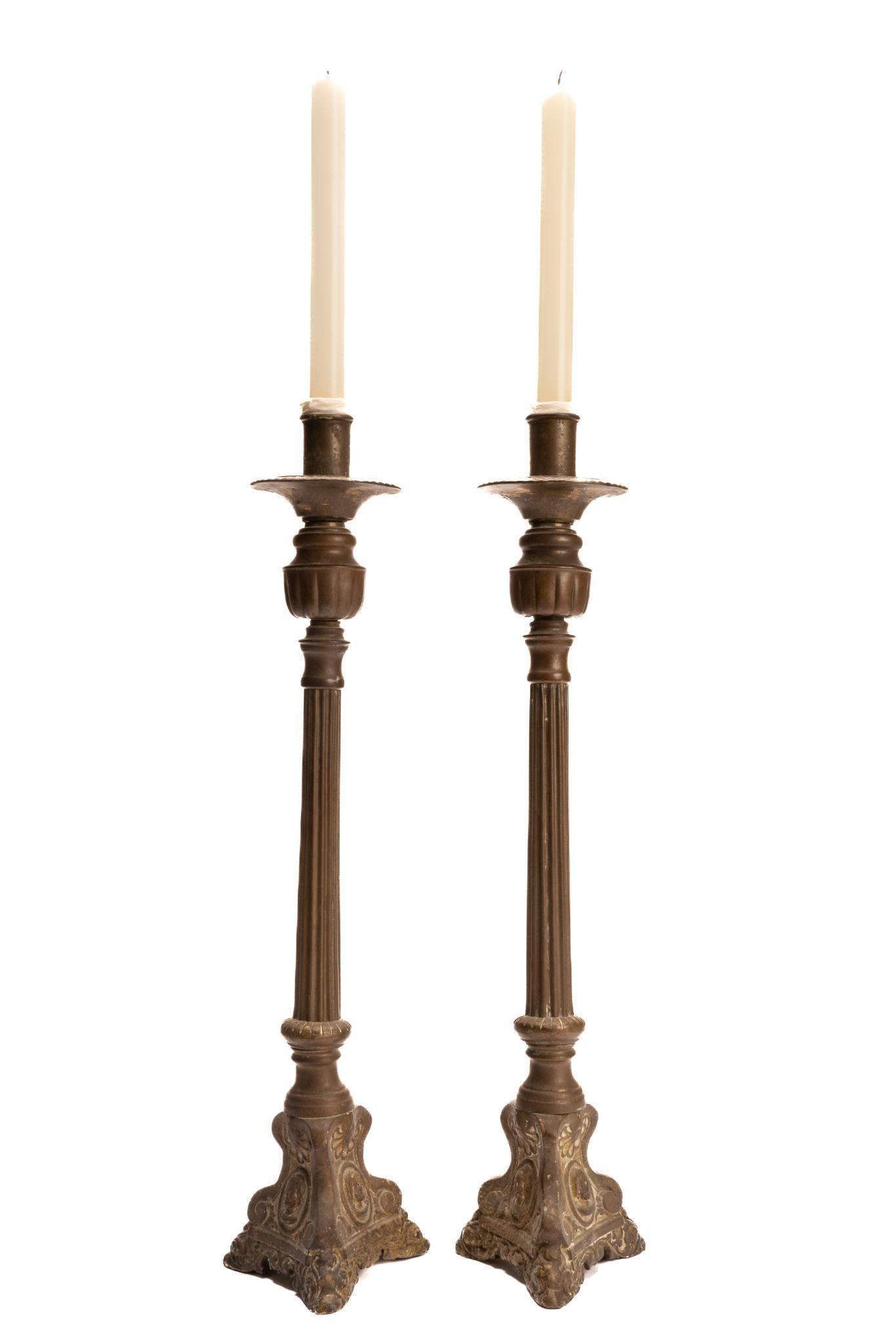 Pair of Baroque Style Candlesticks (1 of 4)