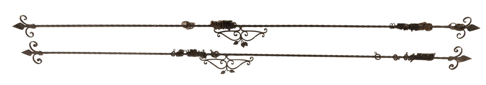 Pair of Wrought Iron Curtain Rods, circa 1920 (1 of 4)