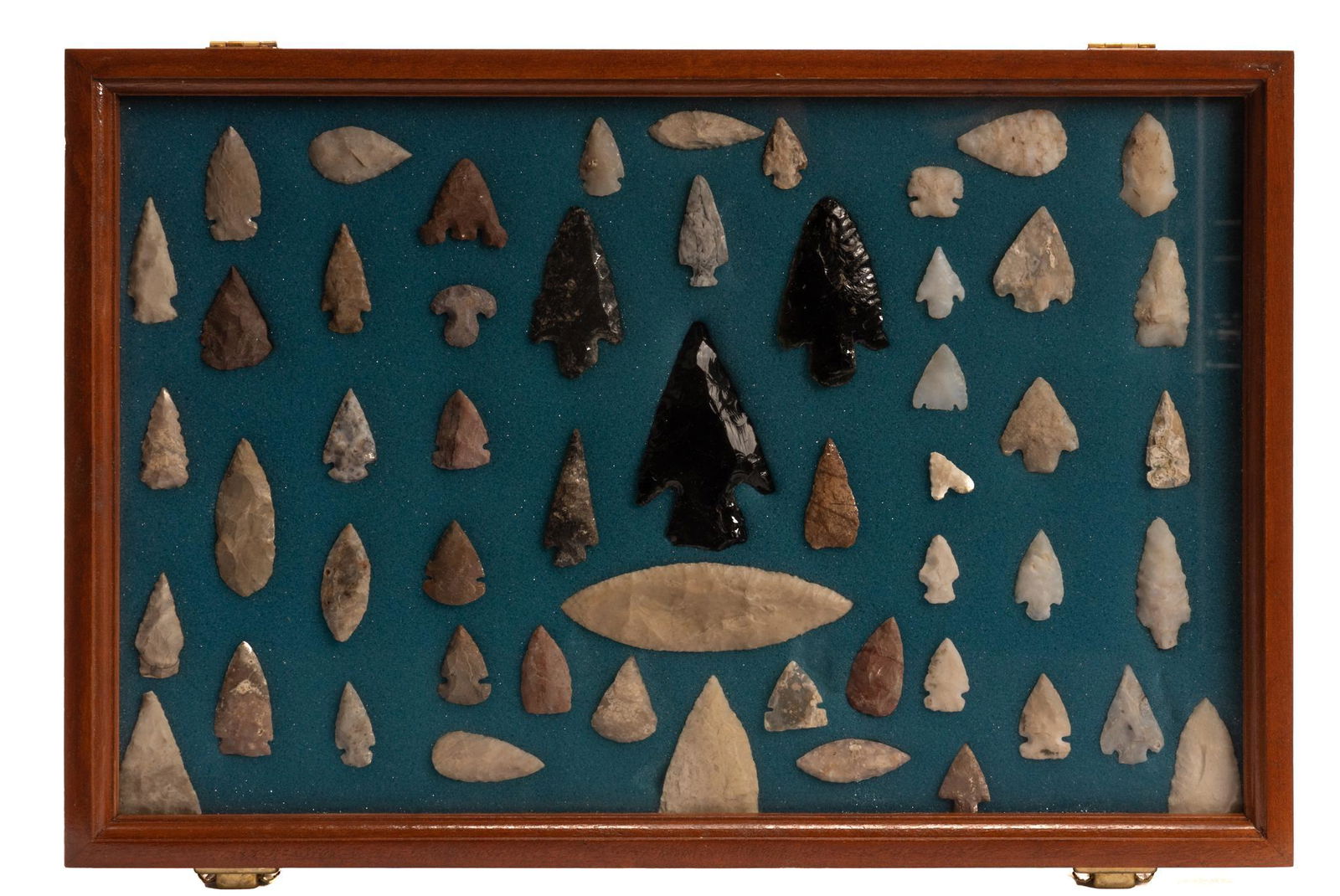 Framed Collection of Hand-Knapped Arrowheads (1 of 3)