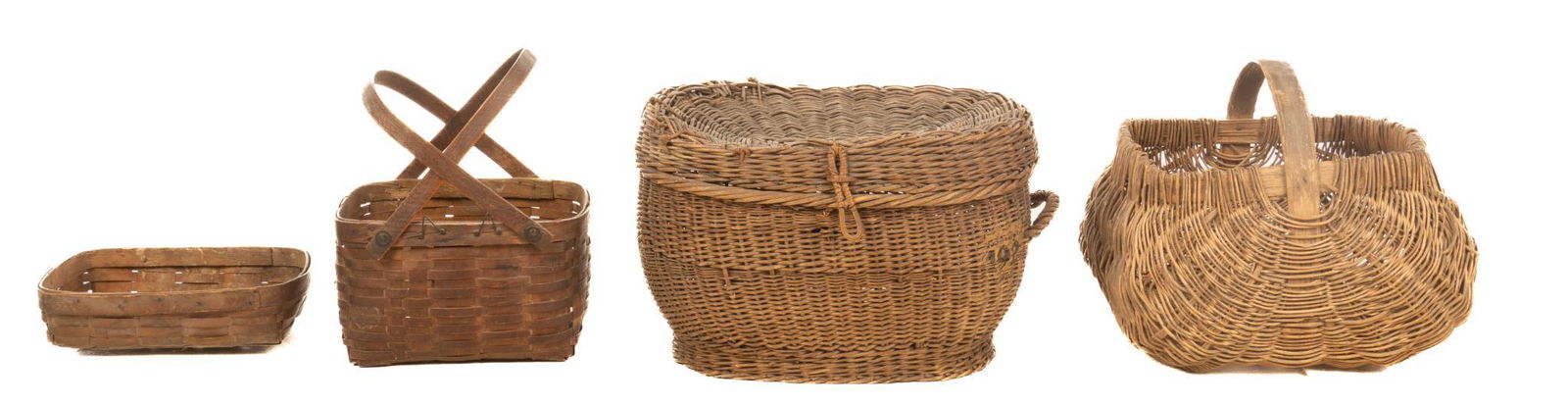 Collection of (4) Vintage Wicker Baskets (1 of 5)