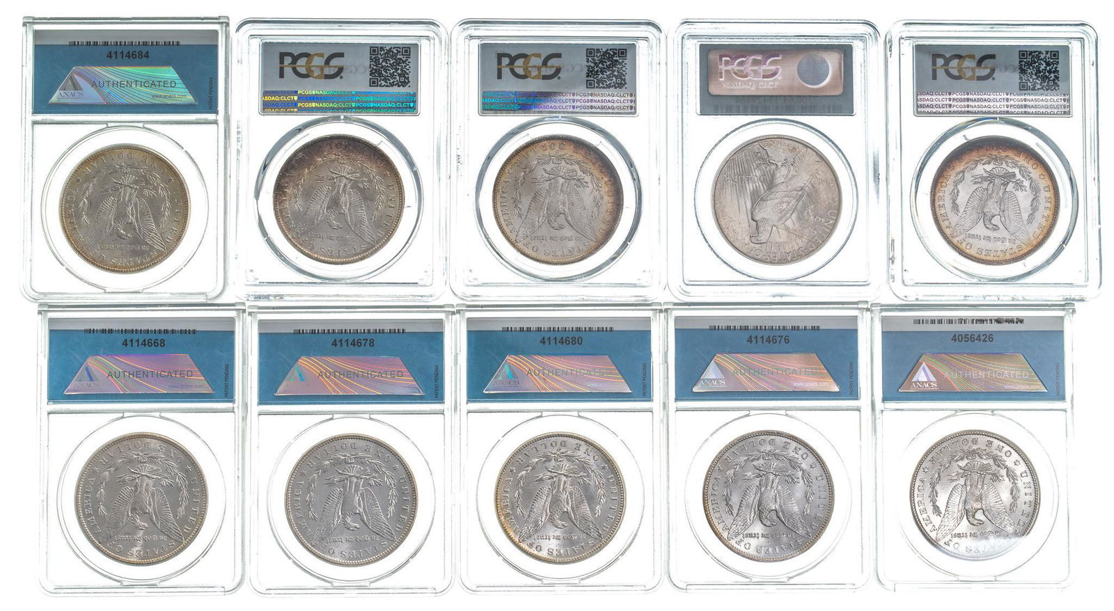 (10) Graded Morgan Silver Dollars (1 of 2)