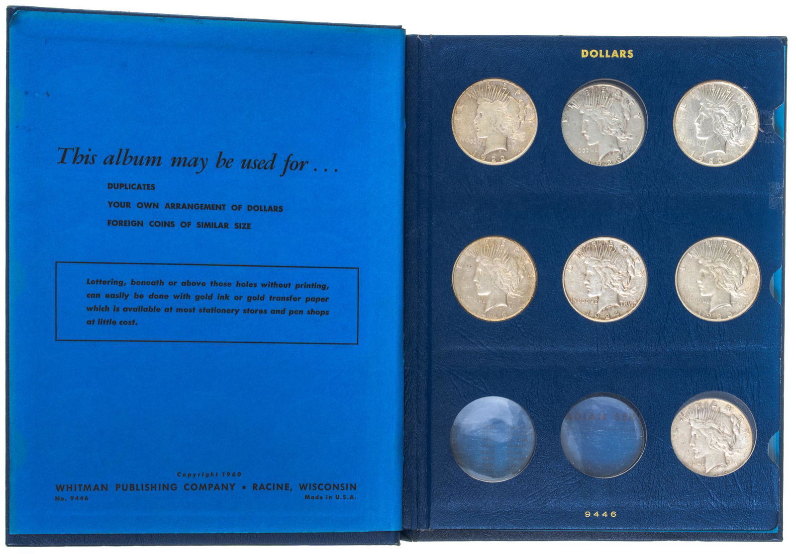 (23) Mixed Morgan & Peace Silver Dollars in Book (1 of 8)