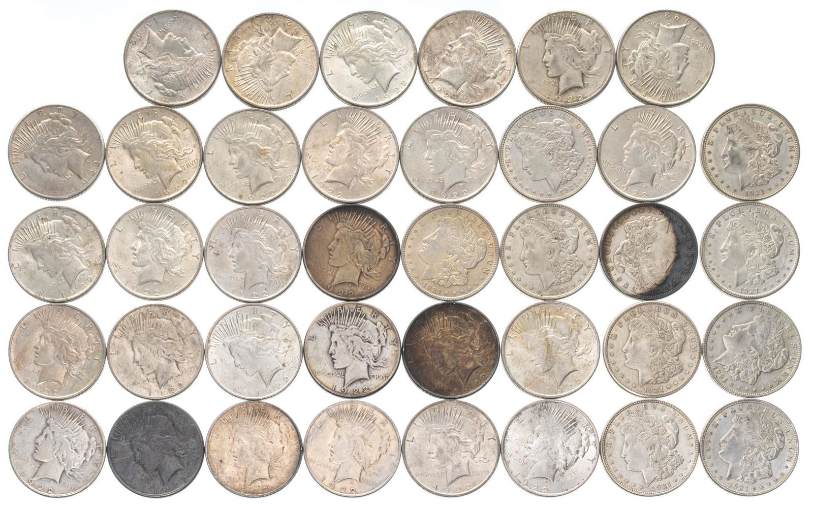 (38) Peace & Morgan Silver Dollars (1 of 2)