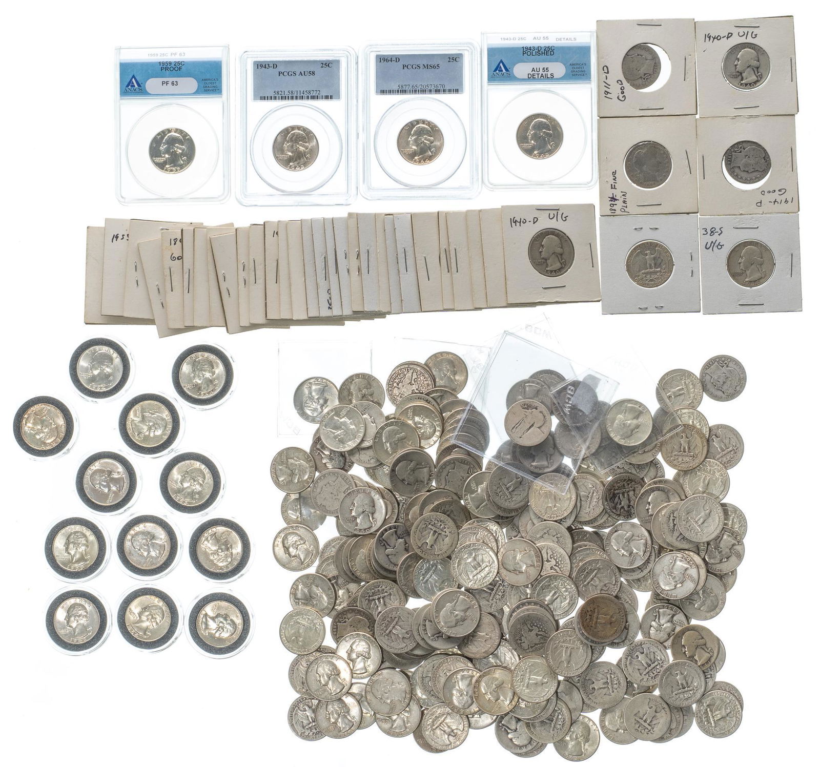 (279) Mixed Silver Quarters (1 of 9)