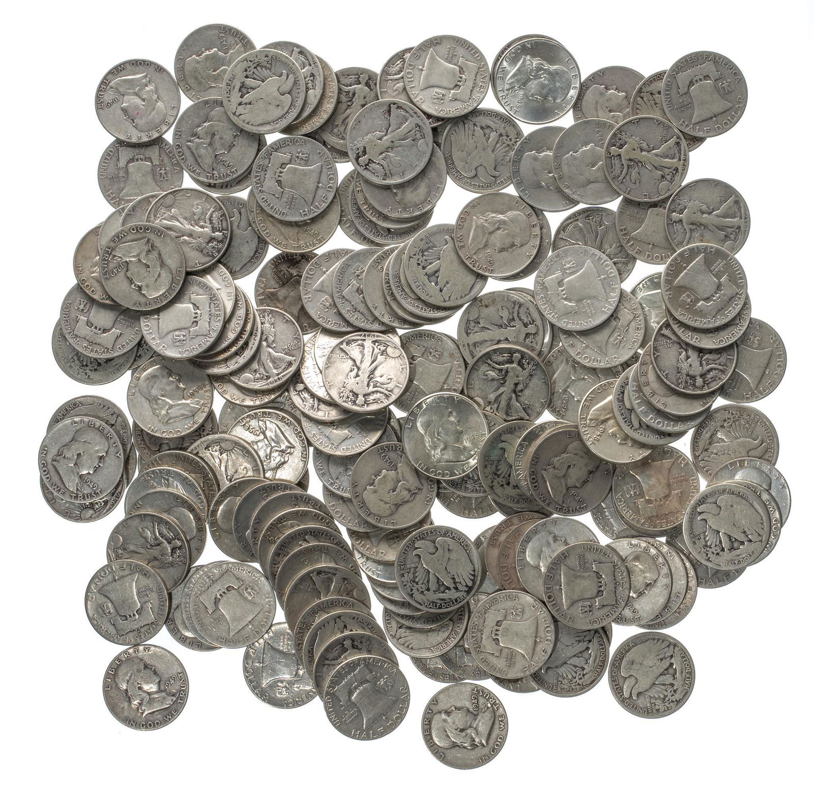 (165) Benjamin Franklin Silver Half Dollars (1 of 2)