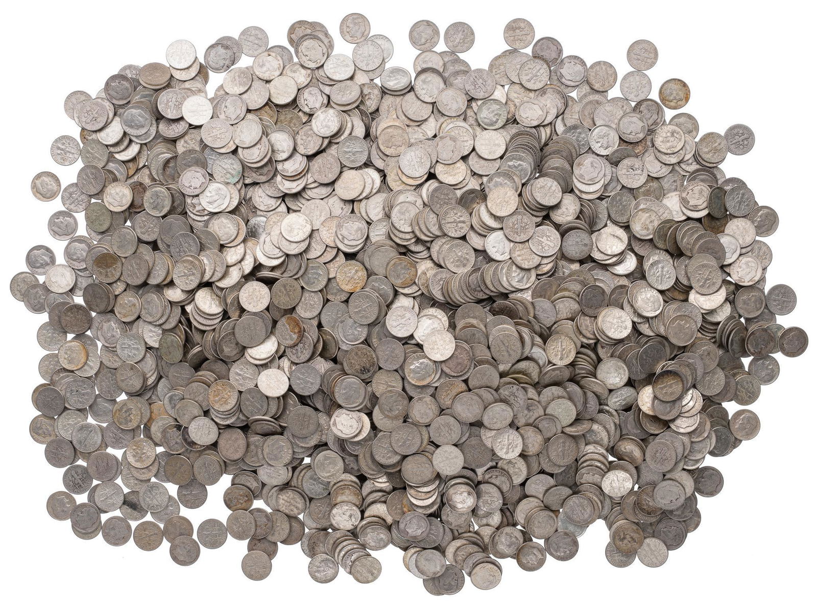 Approximately 3200 Roosevelt Silver Dimes (1 of 2)