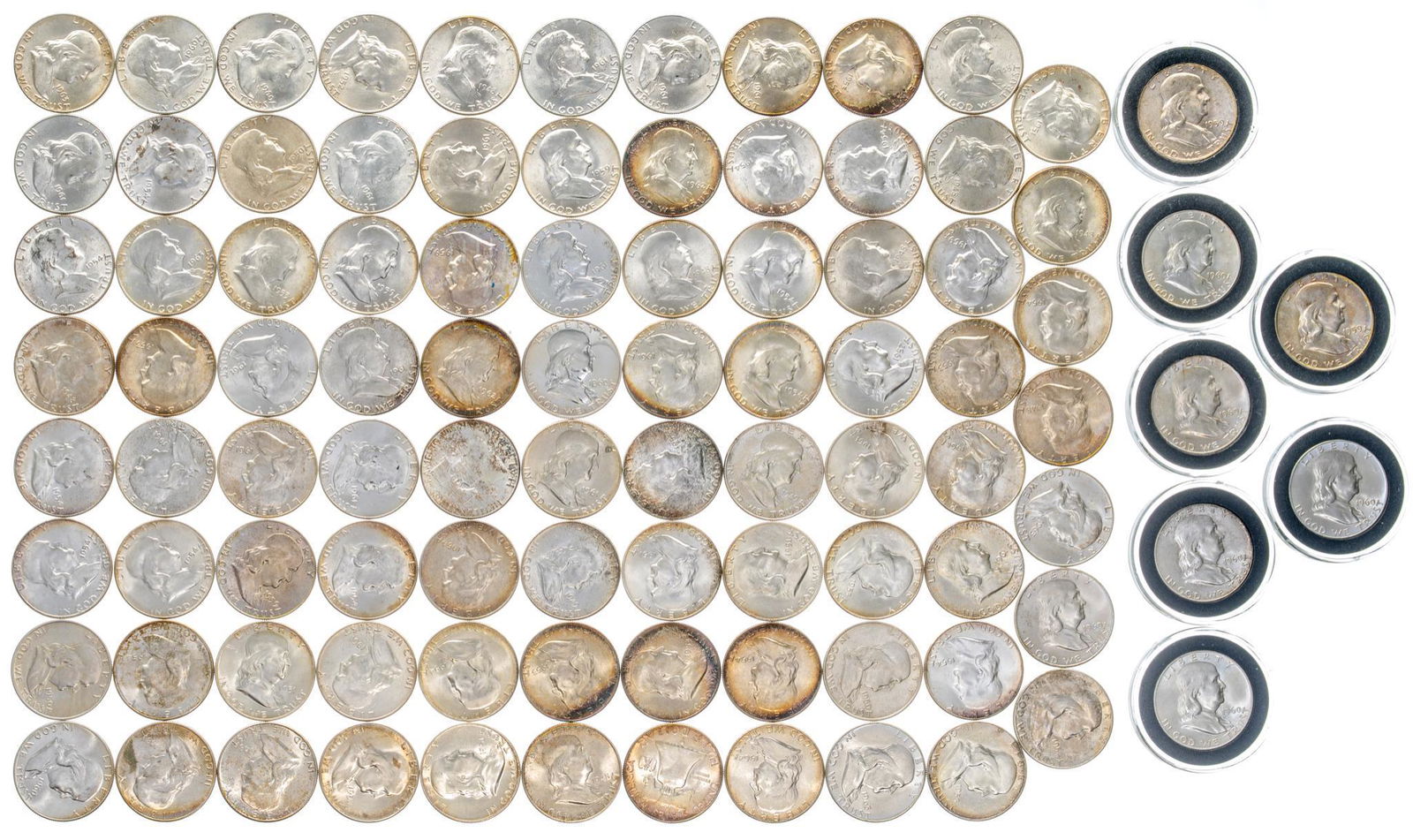 (94) Benjamin Franklin Silver Half Dollars (1 of 2)