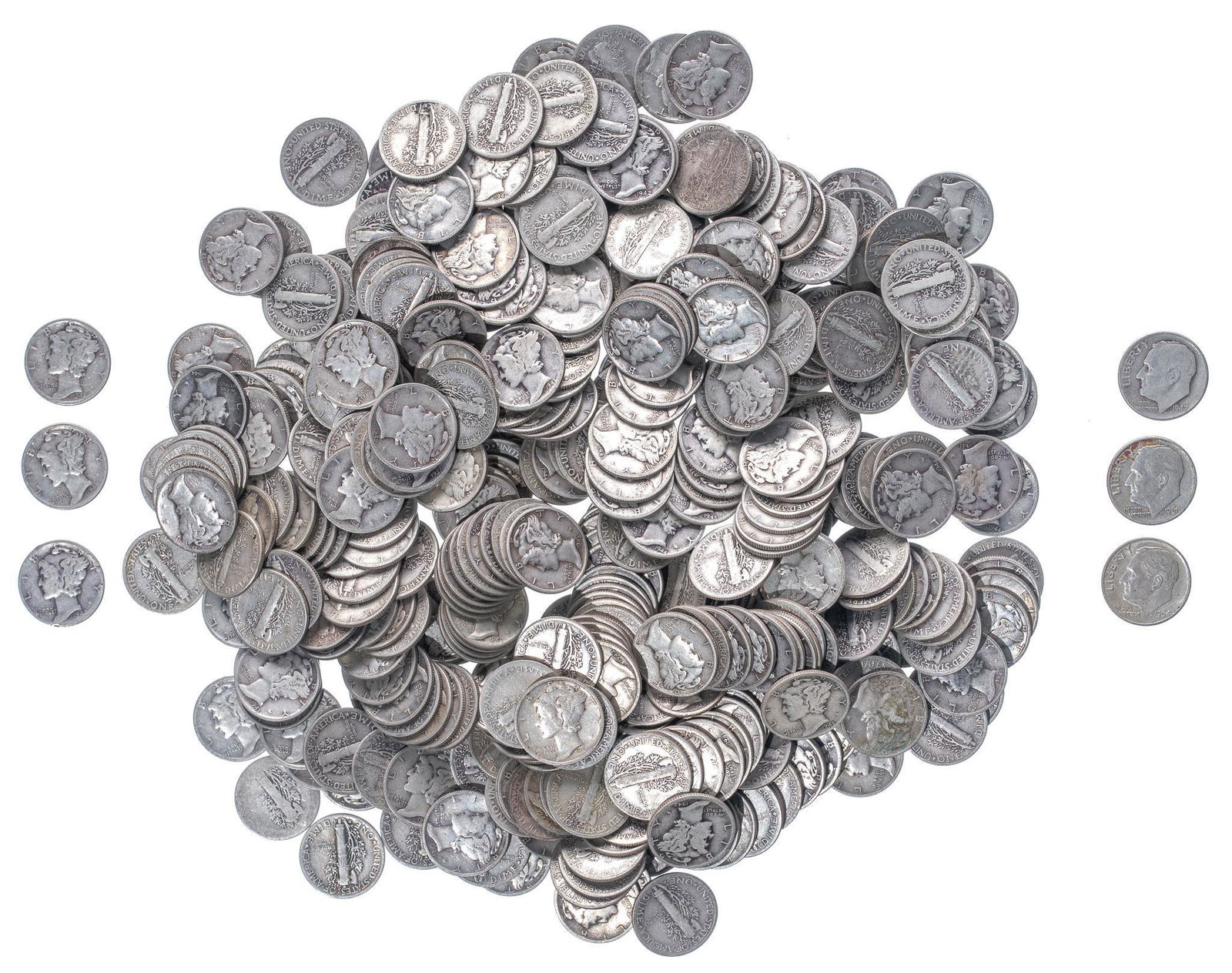 Approximately (385) Mercury Dimes (1 of 3)