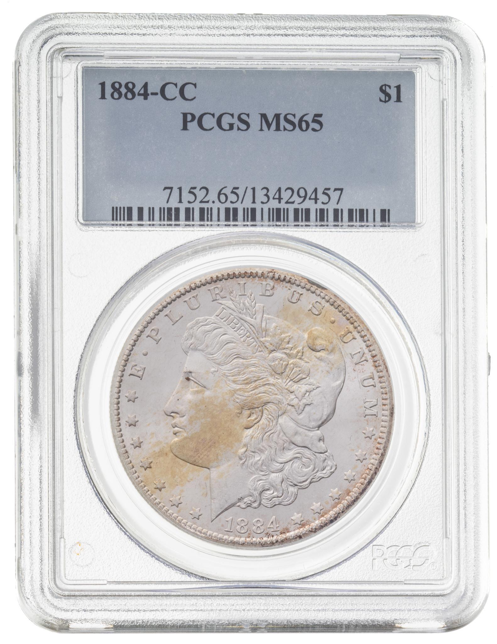 Carson City Morgan Silver Dollar: Includes: 1 Graded 1884 Carson City Morgan silver dollar -MS 65 Grade Face Value: $1 â€¹Provenance: The Collection of Nancy Willis, San Antonio, Texas We happily provide seamless shipping services