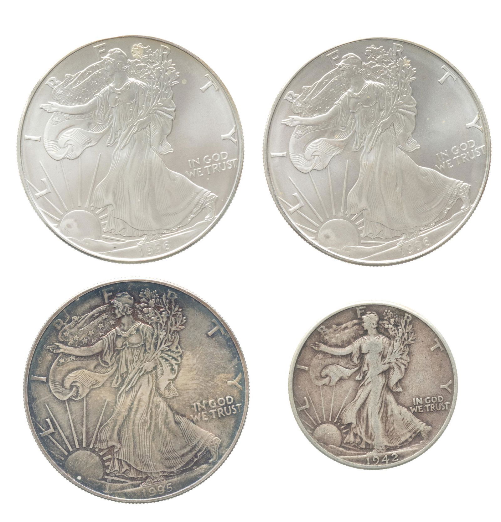 (4) Silver Eagle Coins (1 of 2)