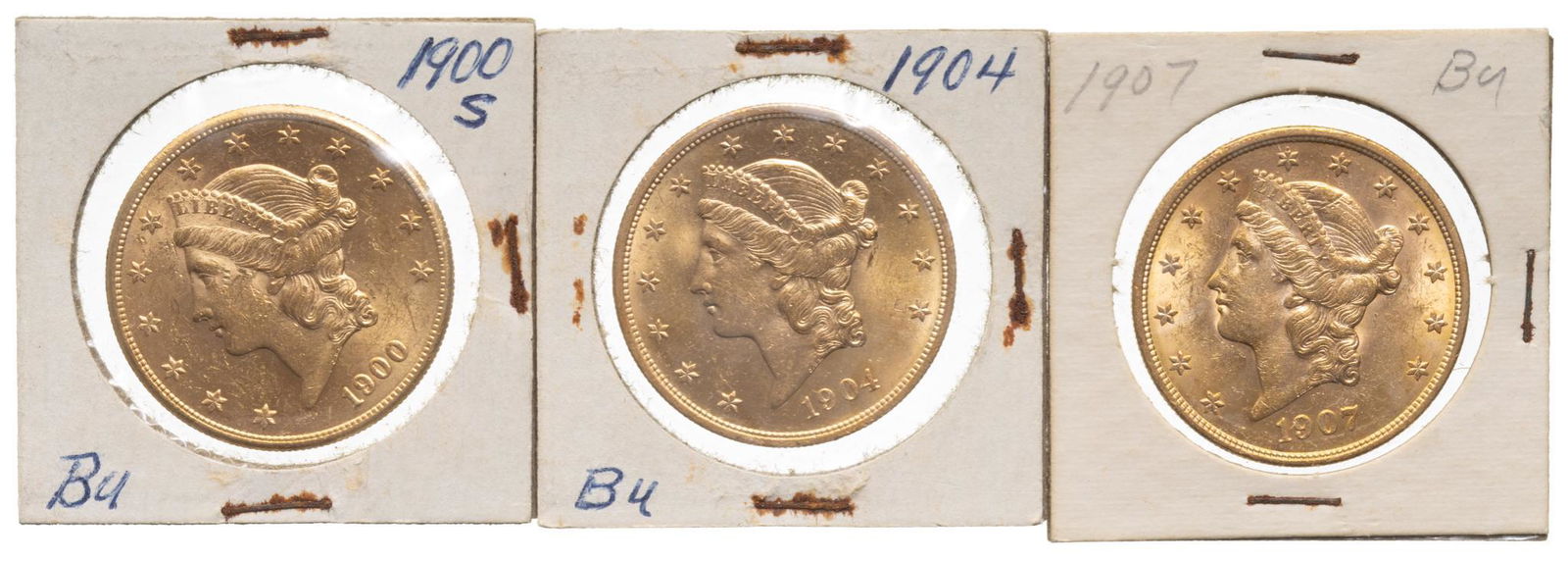 (3) US 20 Dollar Liberty Head Gold Coins (1 of 2)