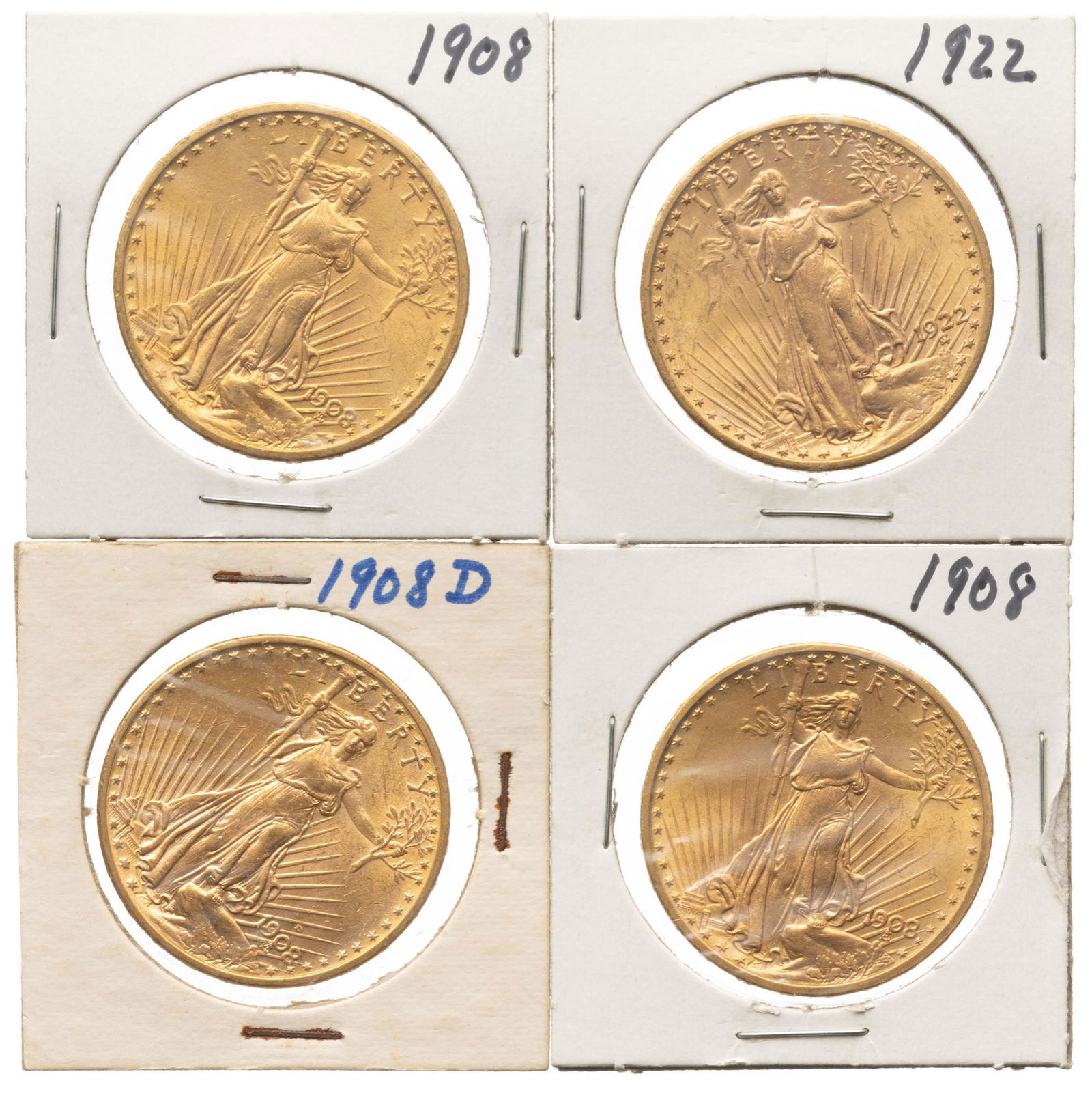 (4) US 20 Dollar Saint Gaudens Gold Coins (1 of 2)