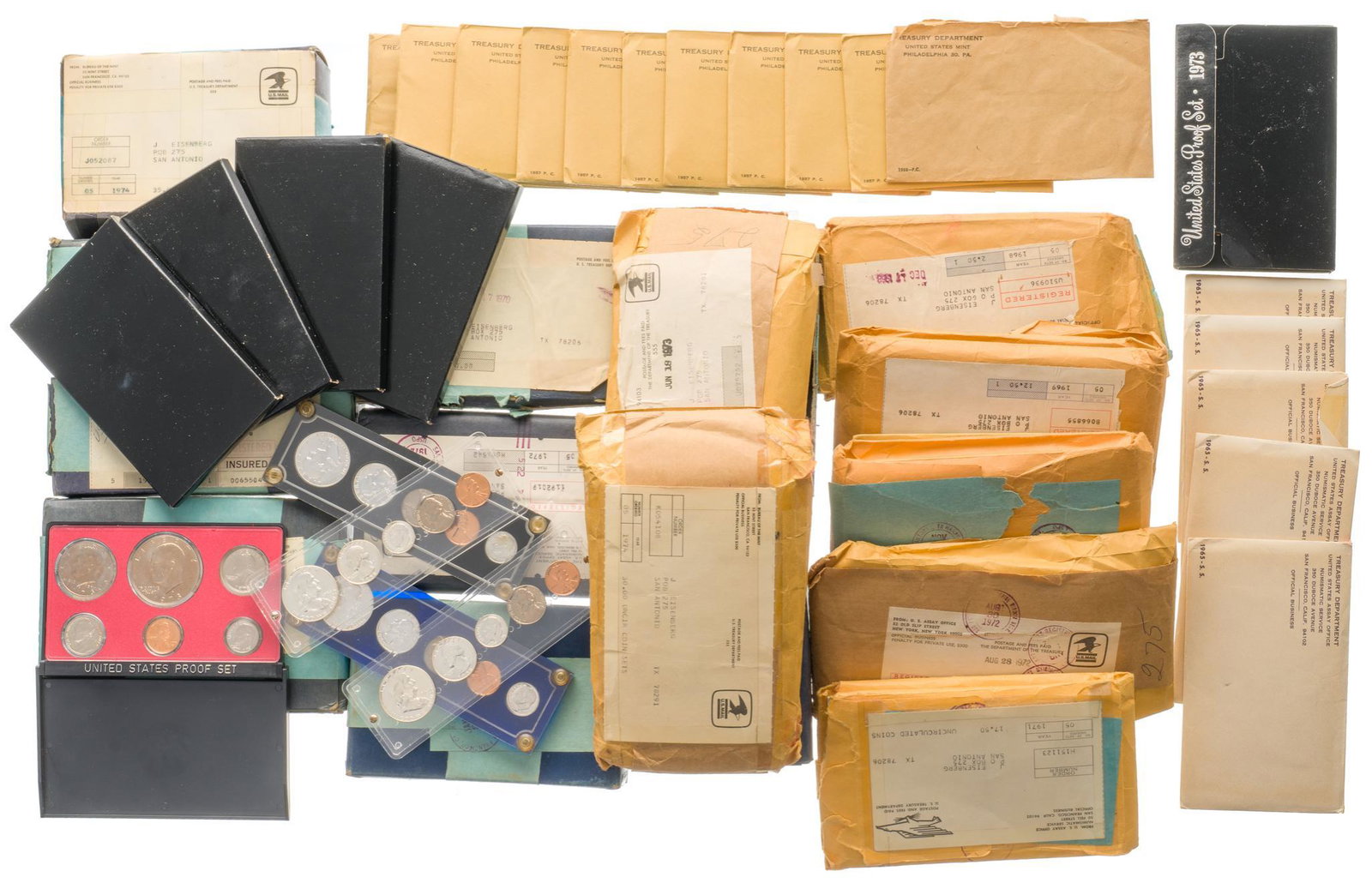 Collection of Mixed US Mint Proof Sets: Includes: mixed US Proof Mint Sets -1957-1973 Provenance: A San Antonio, Texas collection We happily provide seamless shipping services on everything we sell. Please email us at shipping@vogtaucti
