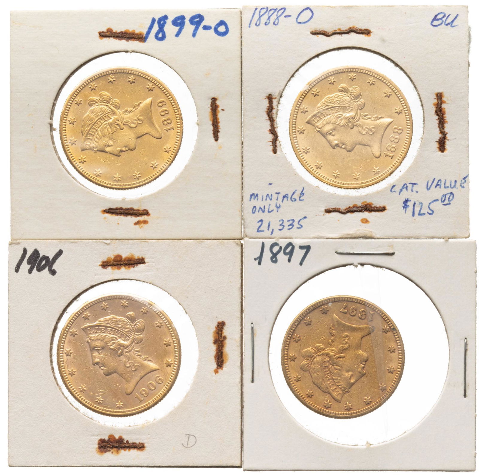(4) US 10 Dollar Liberty Head Gold Coins (1 of 2)