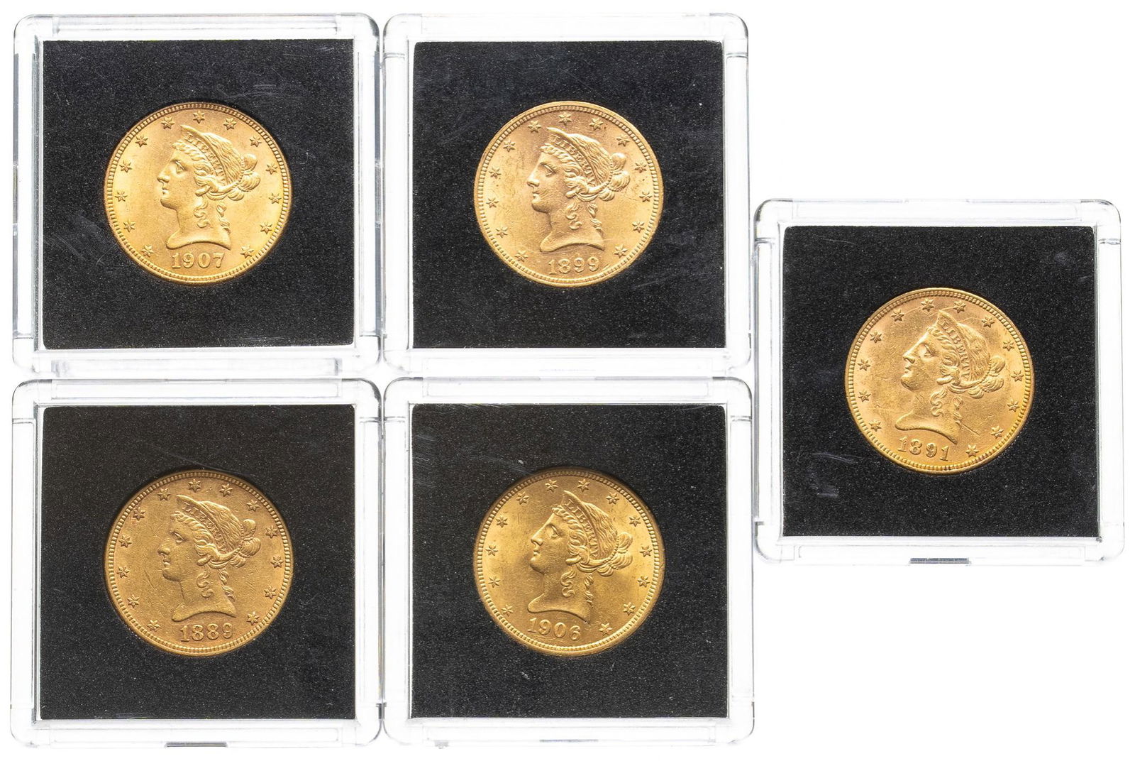 (5) US 10 Dollar Liberty Head Gold Coins (1 of 2)
