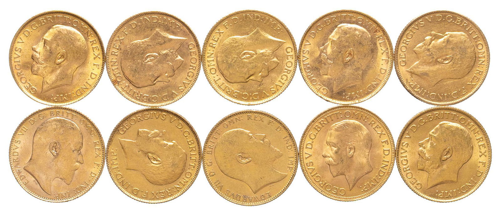 (10) British Gold Sovereign Coins (1 of 2)