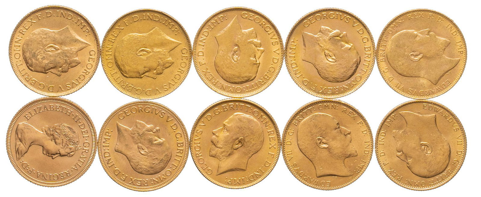 (10) British Gold Sovereign Coins (1 of 2)