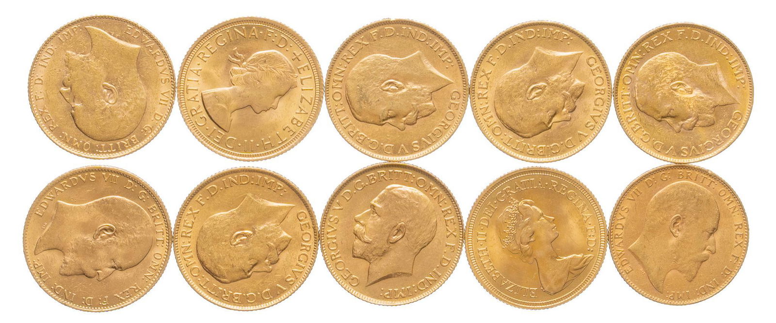 (10) British Gold Sovereign Coins (1 of 2)