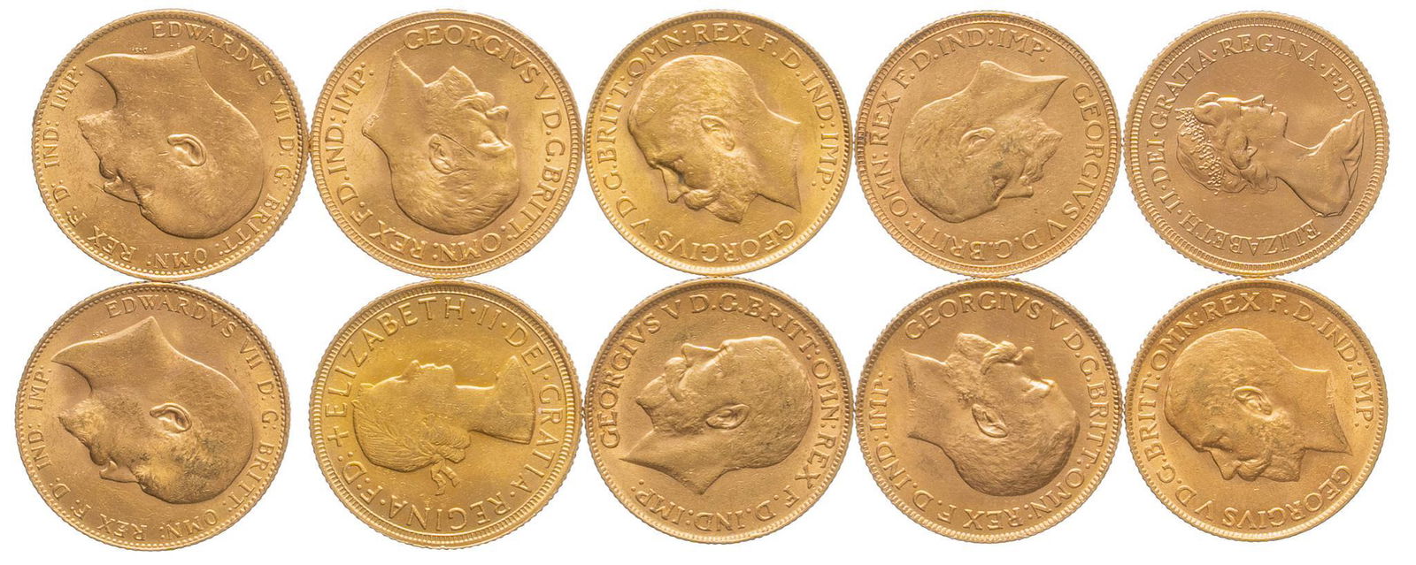 (10) British Gold Sovereign Coins (1 of 2)