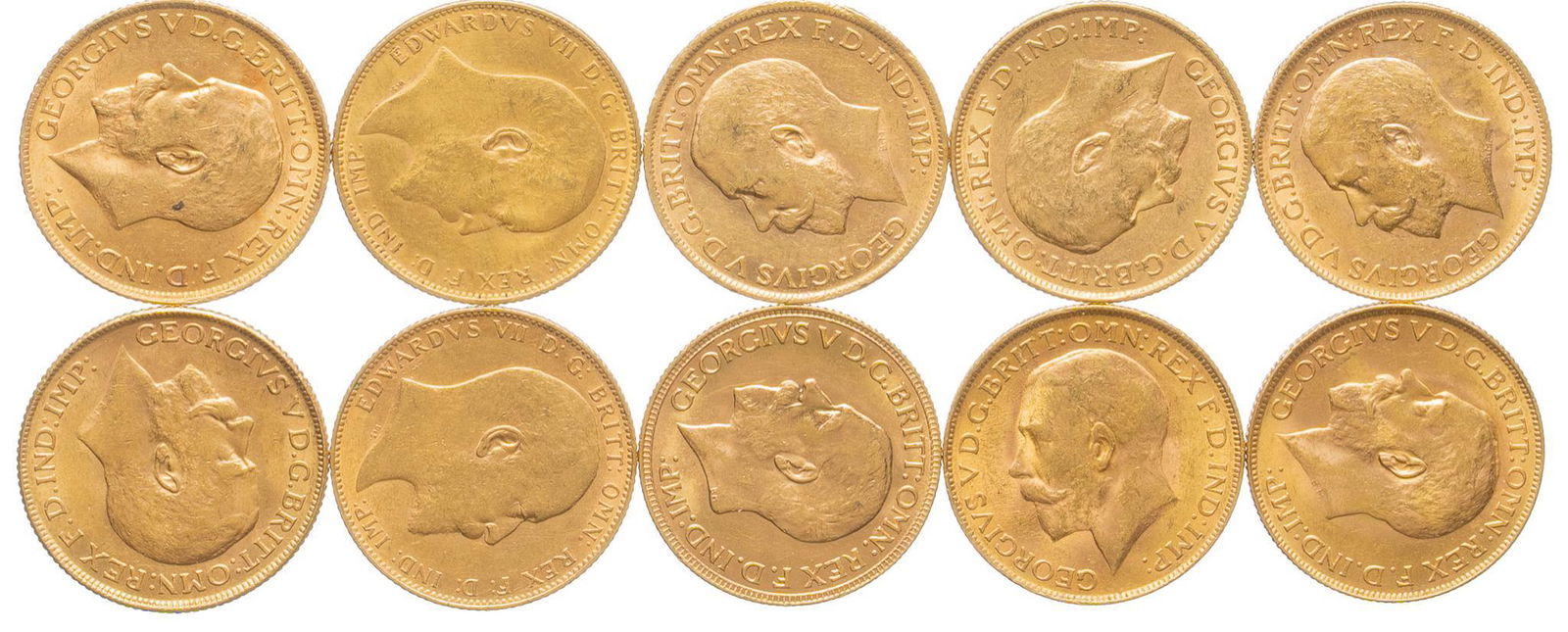 (10) British Gold Sovereign Coins (1 of 2)