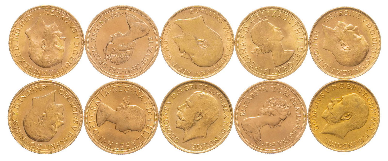 (10) British Gold Sovereign Coins (1 of 2)