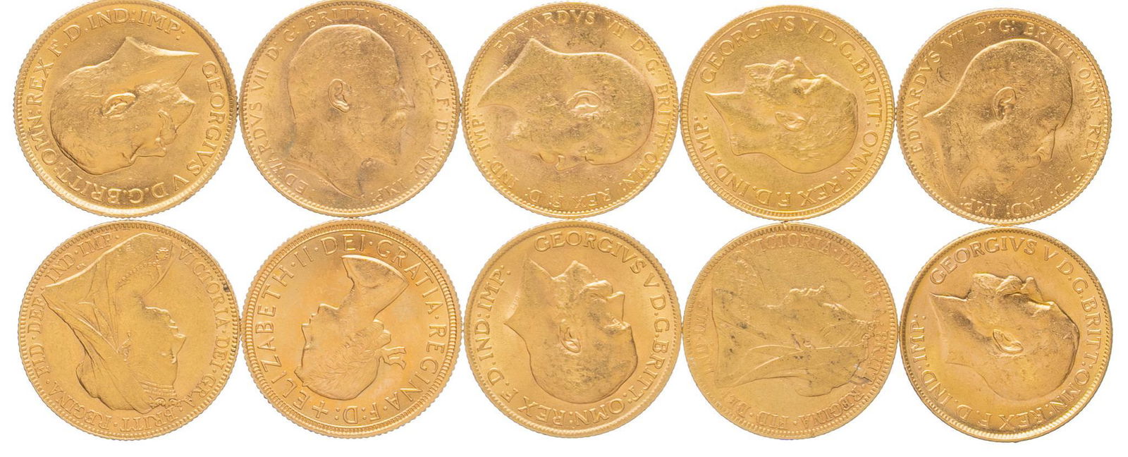 (10) British Gold Sovereign Coins (1 of 2)