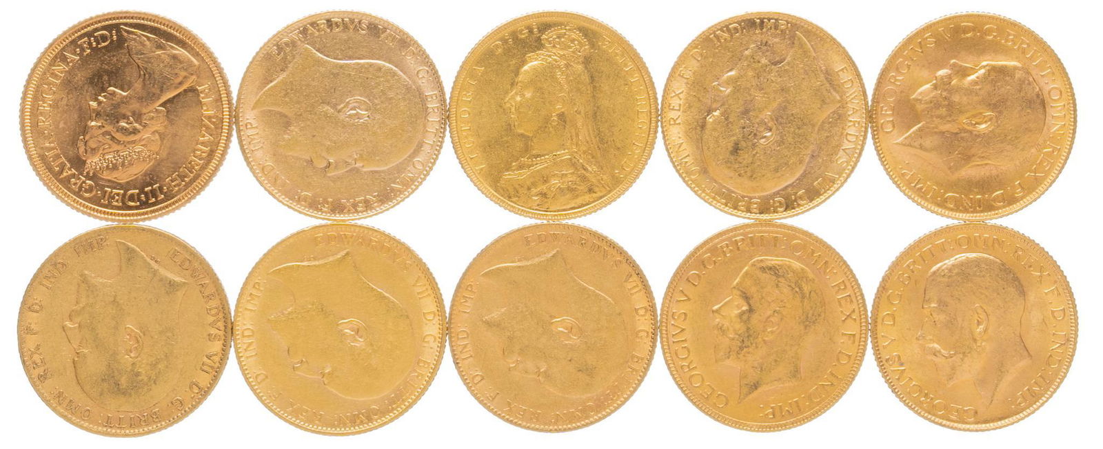 (10) British Gold Sovereign Coins (1 of 2)
