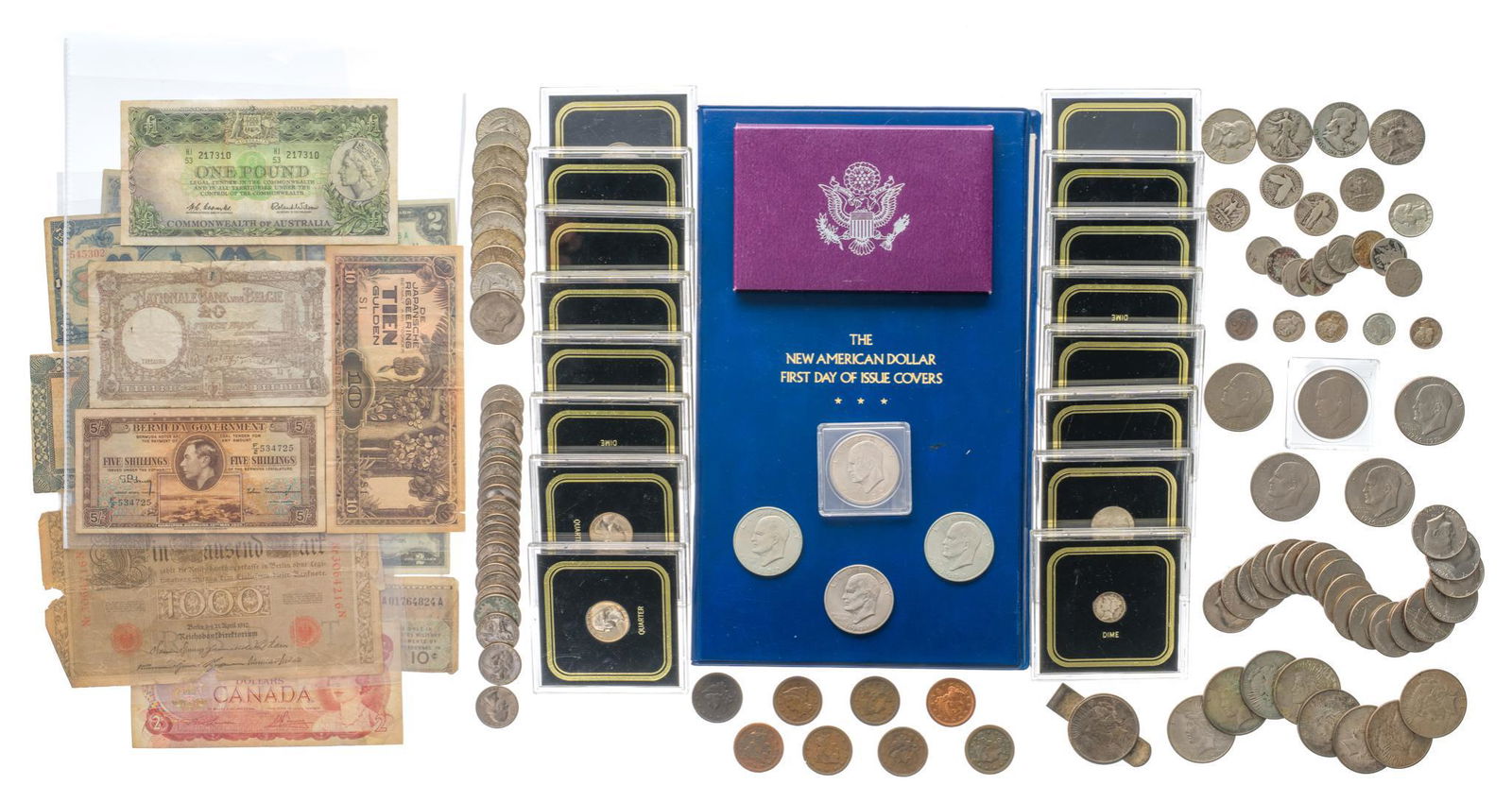 Mixed US coins & Foreign Currency (1 of 14)