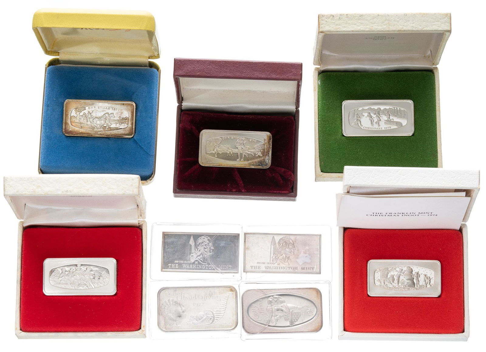 Franklin Mint Silver Holiday Ingots (1 of 5)