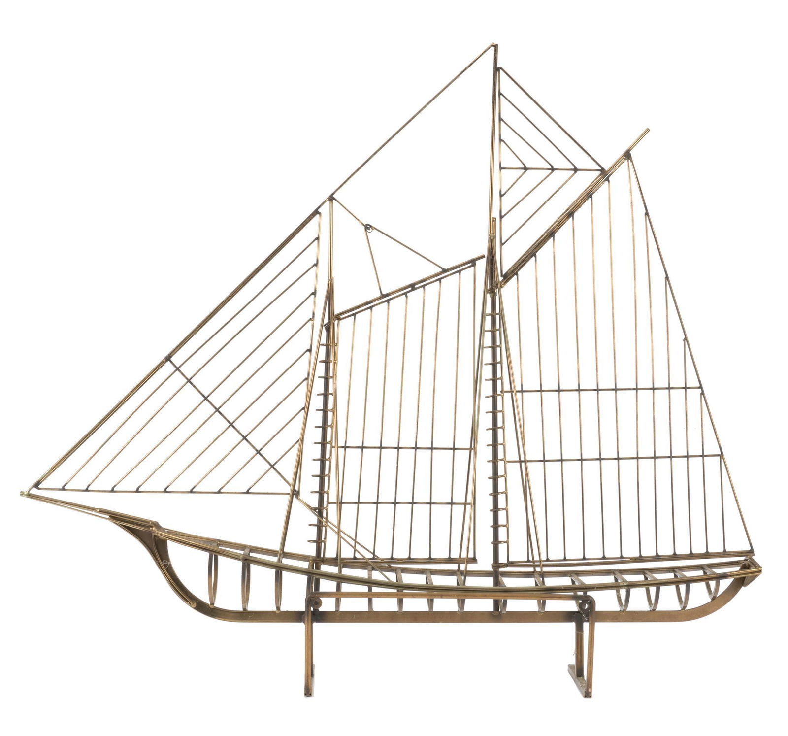 Curtis Jere, (1910-2008, American) Brass Galleon Ship, Curtis Freiler & Jerry Fels (1 of 4)