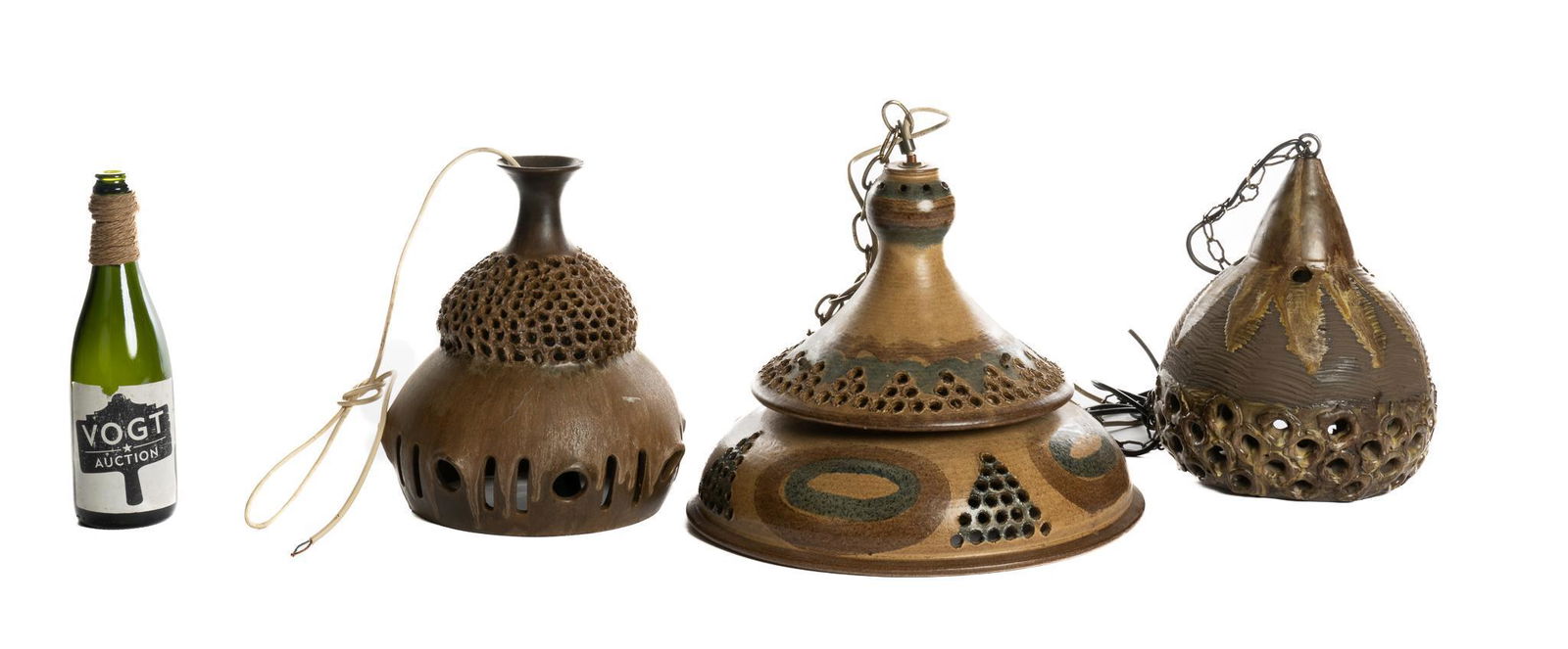 Jette Holleroe (20th C., Denmark) Set of (3) Mid-Century Ceramic Chandeliers (1 of 8)