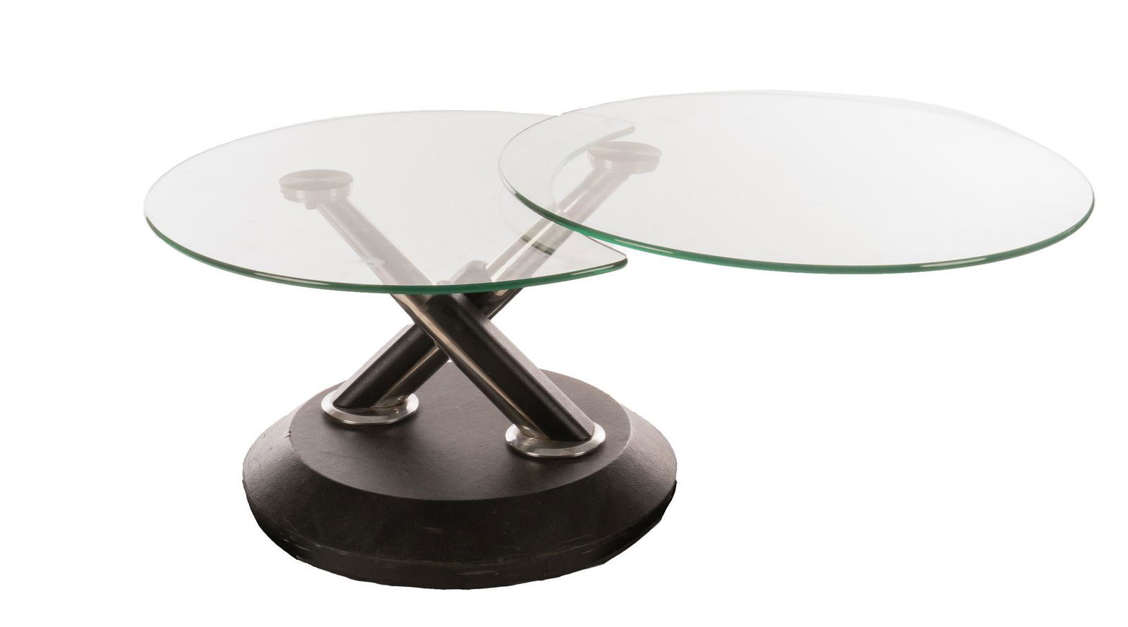 Raymour and Flanigan Mid-Century Modesto Swivel Glass Top Table (1 of 5)