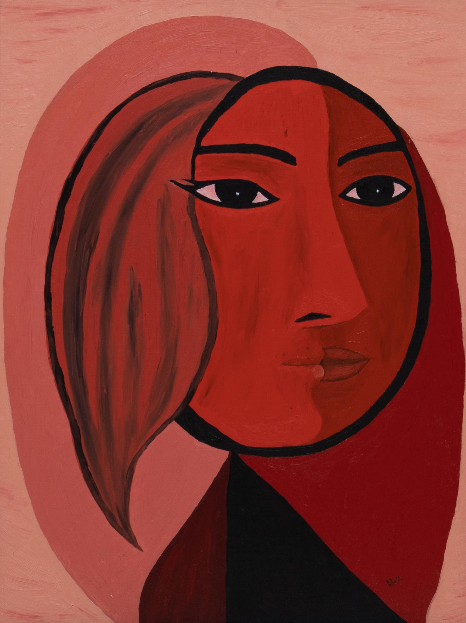 Martino Hoss (American, 21st C.), Abstract Red Portrait (1 of 4)