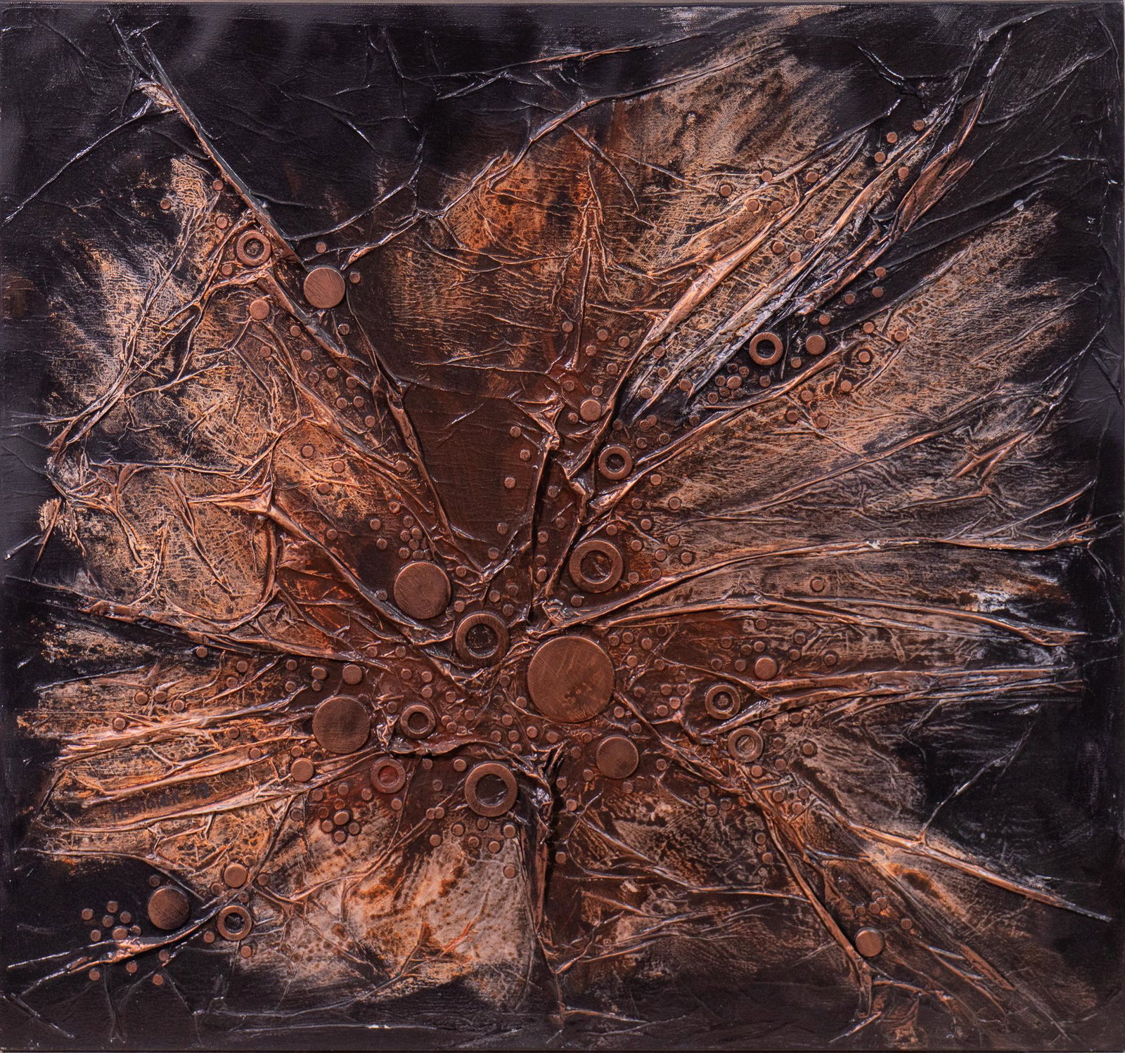 Koshalek, Mixed Media Composition, 1972: Koshalek, mixed media composition, 1972, mixed media on canvas, canvas: 25.5 x 28" Condition: minor damage spot on right Provenance: A San Antonio, Texas collection We happily provide seamless shippin
