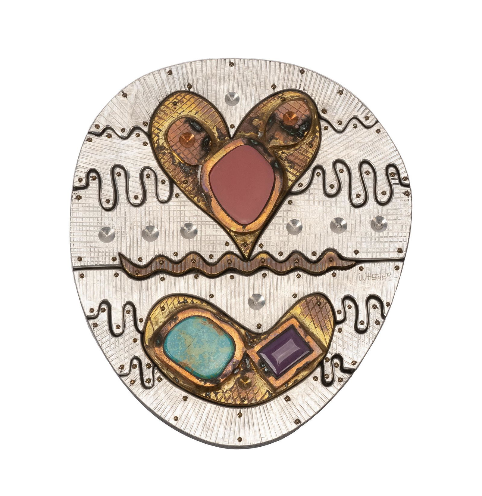 Thom Wheeler (b. 1946, Alice, TX), Metal & Stone Wall Art (1 of 2)