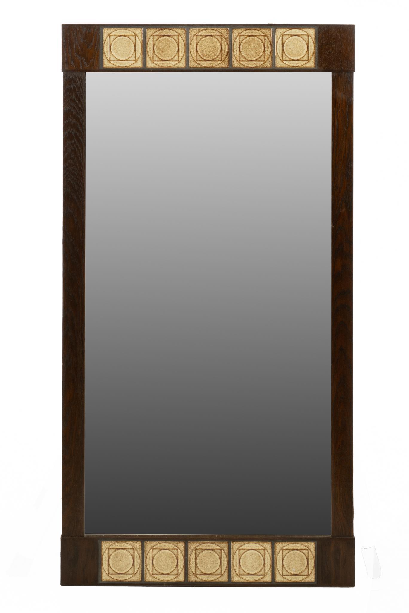 Danish Mid-Century Tile Frame Mirror (1 of 3)