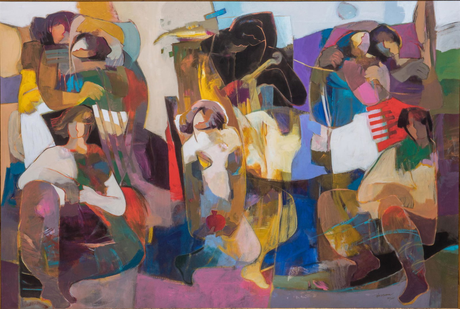 Hessam Abrishami (b. 1951, Iranian), Abstract Embracing Figures (1 of 5)