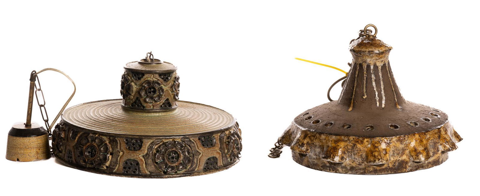 Pair of Danish Mid-Century Ceramic Chandeliers (1 of 7)