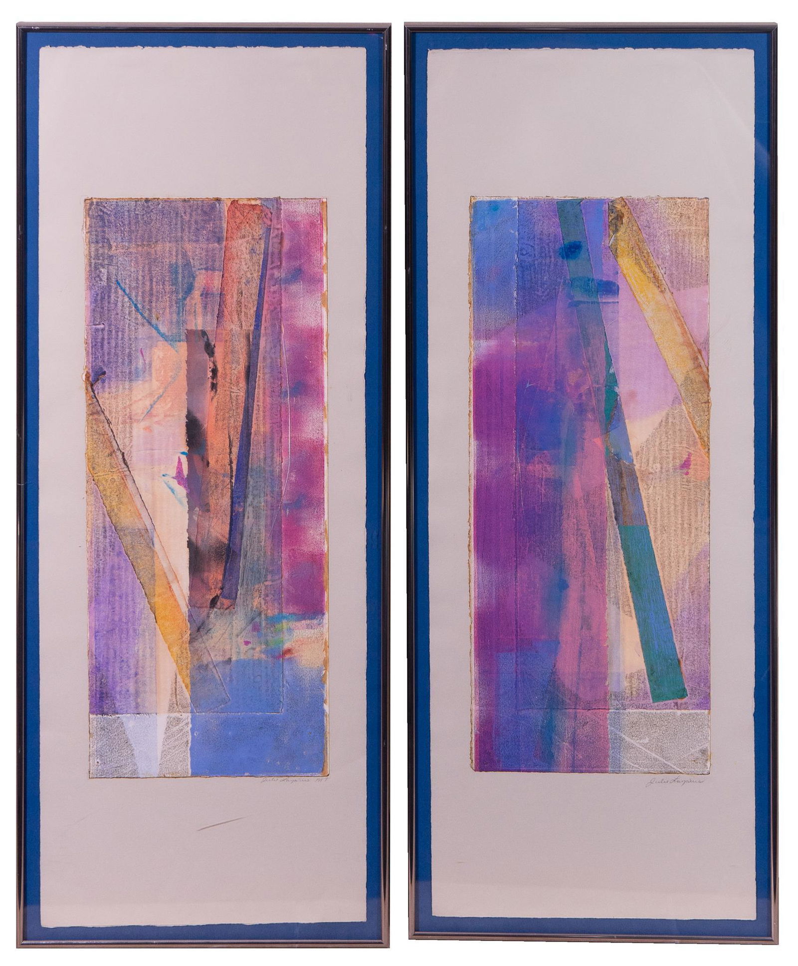 Julie Lazarus (American, 20th C.), 1987, Colorful Abstracts (2) (1 of 7)