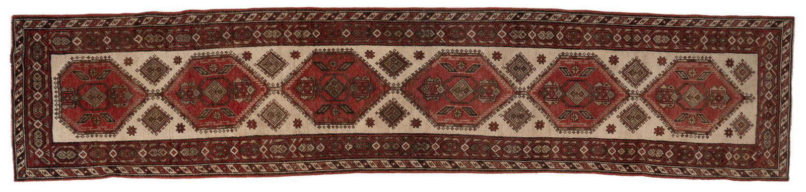 Hand-Made Bijar Style Runner Rug, 13'11" x 2'10" (1 of 3)