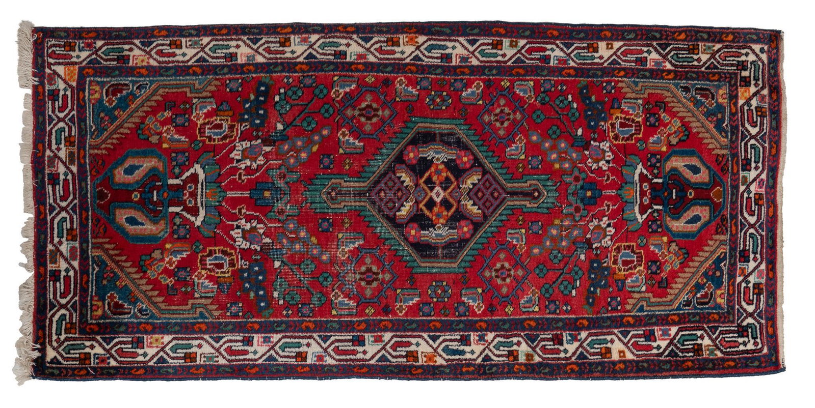 Hand-Made Bakhtiari Style Prayer Rug, 6'7" x 3'1": Hand-made Bakhtiari style prayer rug 6'7" x 3'1" We happily provide seamless shipping services on everything we sell. Please email us at shipping@vogtauction.com or call 210-971-5750 for more informat
