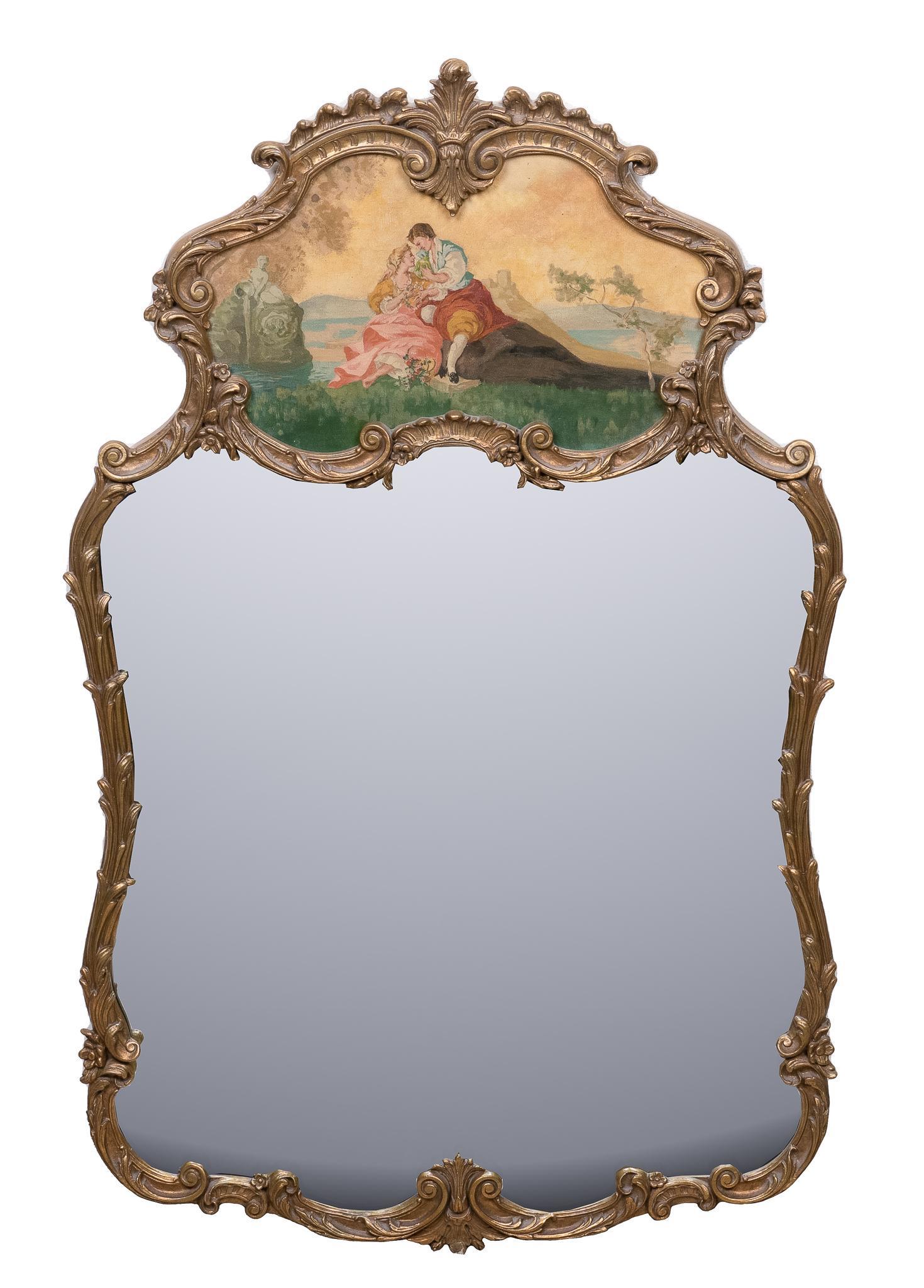 Antique French Trumeau Mirror (1 of 3)