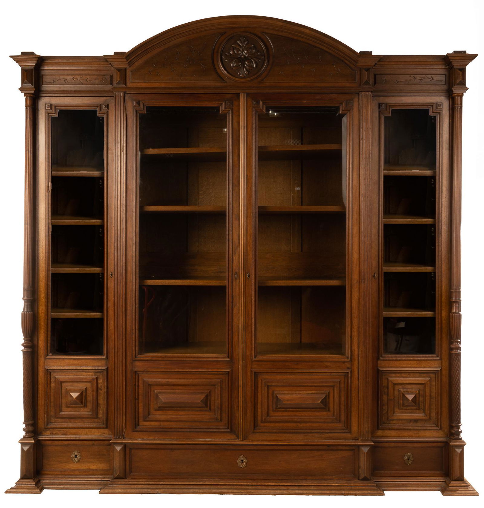 Henri II-Style Breakfront Library Cabinet (1 of 4)