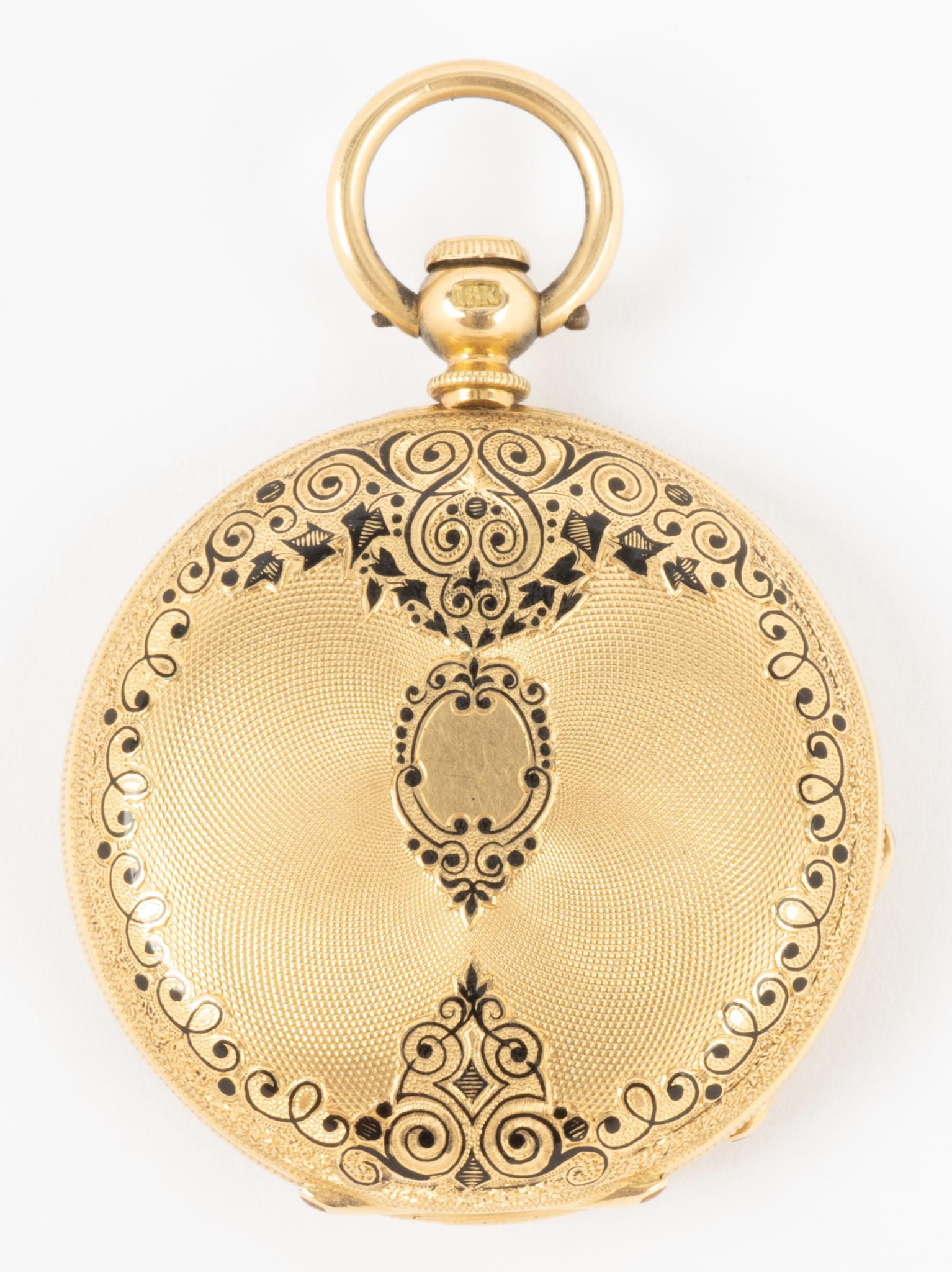 Antique Jaccard 18k Gold Enamel Pocket Watch (1 of 9)